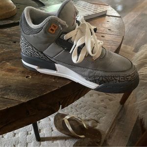 Jordan 3 Retro "Silver/Sport Red/Orange Size 3.5